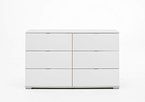 Beauty.Scouts Möbel EXTARA Collection Schubkastenkommode Prime - Konsole Kommode Sideboard 130x83x41 cm 6 Schubkästen Schubladen Kommode Sideboard Anrichte Farbe Schlammeiche/Schwarz