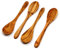 Verkauf. Holz Tisch Löffel, Set von vier 17,8 cm Löffel handgefertigt aus Olivenholz