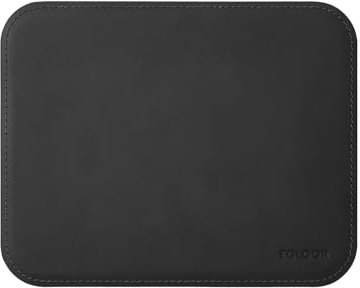 eglooh - Herms - Alfombrilla Ratón Ordenador en Cuero Negro cm 25x20 - Mouse Pad con Costuras Hechas a Mano y Esquinas Redondeadas - Made in Italy
