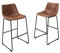 DuNord Design Barhocker Barstuhl braun Vintage 2er Set Hocker Sitzhocker Barmöbel Eisengestell