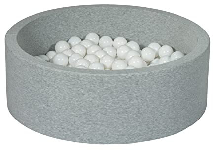 Velinda Piscine a balles pour Enfant, Aire de Jeu + 200 balles (Couleurs des balles: Blanc)