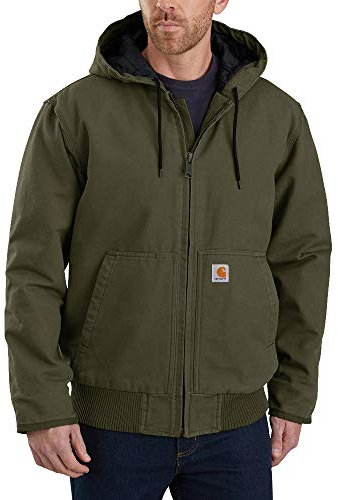 Carhartt Men's Big & Tall Active Jacket J130 Work Utility Outerwear, Moss, US Large Tall