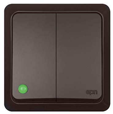 Interruptor de luz doble marrón