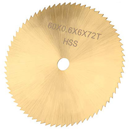 60mm Kreissägeblatt, 72 Zähne Hochgeschwindigkeitsstahl Kreissägeblatt Kleine Schneidscheibe für Metall Holz Kunststoff(6mm)
