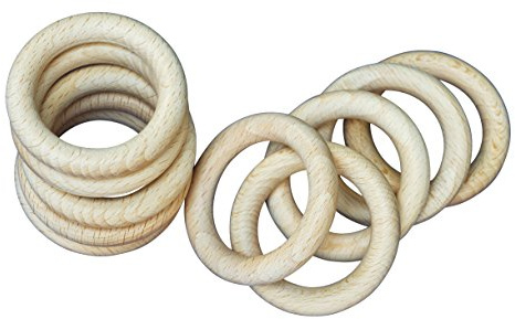 JOWE Holzringe aus Buche ø 47 mm, 10 Stk -Oberfläche unbehandelt - Ringe aus Holz made in Austria