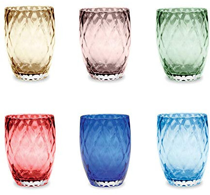 Zafferano Losanghe Tumbler Set 6 Bicchieri Acqua Colori Vari