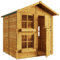 BillyOh Kids Playhouse 6 x 5 ft Wooden Play House Wendy House Outdoor Boys Girls Kids Toys Peardrop Junior (6x5 with Internal Bunk)