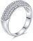 Bague De Mariage Pour Femmes En Argent Sterling .925 Personnalisée Avec Pavé Micro Personnalisé De Zircone Cubique Aaa Cocktail Anniversaire Pavé Cz Déclaration D'Anniversaire Demi-Éternité Dôme.