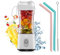 Vaeqozva Portable Blender,Personal Blender for Shakes and Smoothies,Blender Smoothie Maker USB Rechargeable with 6 Blades,380ml Mini Juicer for Travel Sports Office Kitchen,White