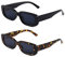 Long Keeper Sonnenbrille Damen Vintage Rechteckig 90s Retro Sonnenbrille Für Damen Herren Mit Uv Schutz (Schwarz+Leopardgrau)