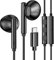 Auriculares USB Tipo C In-Ear con micrófono Control Remoto de Volumen de Auriculares con Cable Compatible con Huawei Samsung Xiaomi más Dispositivos de Interfaz Tipo C (Black)