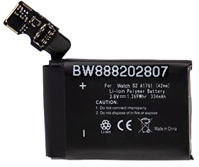 vhbw Batería Recargable Compatible con Apple Watch 2 42mm smartwatch, Reloj de Actividad (334 mAh, 3,8 V, polímero de Litio)