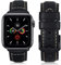 HUAFIY Leder Armband für Apple Watch Armband 49mm45mm 44mm 42mm, Herren Damen Ersatz Original Lederband für iWatch Serie 10 9 8/7 6 5 4 3 2,Ultra,Ultra2 (Schwarz/schwarze Schnalle, 42mm44mm45mm49mm)