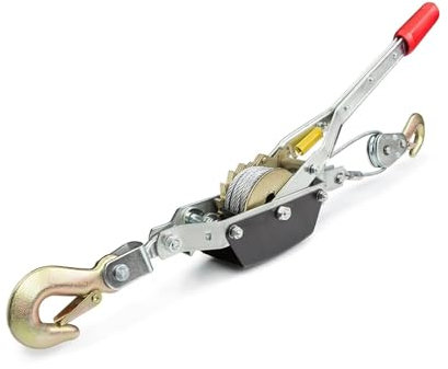 Manual Winches, 4-Ton Hoist Ratchet Hand Lever Puller, Heavy Duty Hand Puller Come Along 2 Hooks Cable