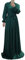 OBEEII Muslimisches Einfarbig Gebetskleid Full Cover Islamic Abaya Kaftan Satin-Gewand für Damen Konservative Kleidung Gebetskleid den Ramadan für Ethnische, Abend, Party Dunkelgrün XL