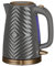 Russell Hobbs Groove Electric 1.7L Cordless Kettle (Fast Boil 3KW, Grey textured plastic with brushed gold accents, Removable washable anti-scale filter, Push to open lid, Perfect pour spout) 26382