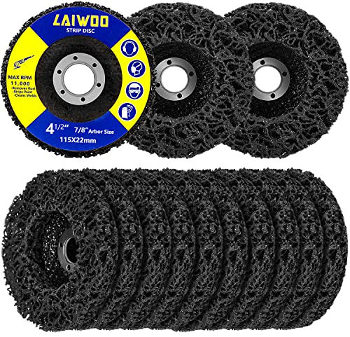 10 Pack Strip Disc Wheel for Angle Grinders Stripping Wheel, Paint Stripping Disc, Poly Abrasive Wheel for Metal Rust Welds, Oxidation, Paint Remover (4-1/2'' x 7/8'') (10)