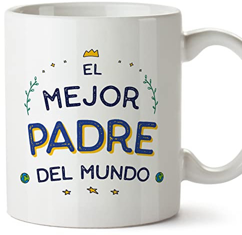 MUGFFINS Tazas para PADRE/PAPÁ - En Español - El Mejor del Mundo - 11 oz / 330 ml - Regalo original y divertido