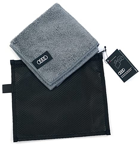 Audi 4K4096325 Reinigungstuch Reinigung Mikrofaser Pflege Tuch, mit Ringe Logo