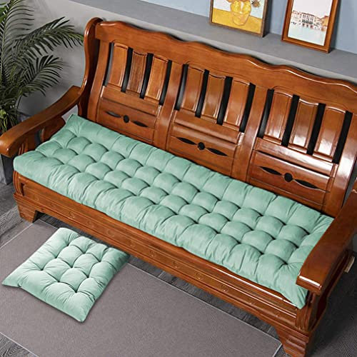 BoruisXSW Bankkissen, 2- und 3-Sitzer, 100/120 cm, rechteckig, für Gartenbank, für Terrasse, Chaiselo, Schaukel, Bank, Innen/Außenbereich, 8 cm dick, 100 x 40 cm, Grün