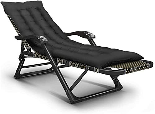 Stuhl Sonnenliege faltbar, Schwerelosigkeit, Liegestuhl, wasserdicht, Chaiselongue, Liegestühle, Metall für Garten, Terrasse, Möbel, Büro im Freien, Schwarz, H112ZJ (Farbe: Gelb), Farbe: Sch