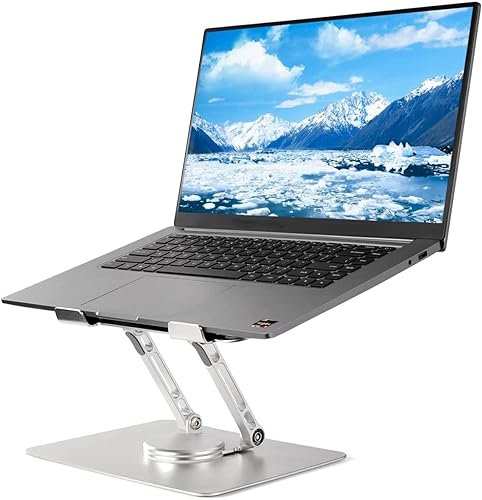 Vortex D086 – Ultimativer, hochmoderner, langlebiger, praktischer Aluminium-Ständer, mühelos um 360 Grad drehbar, flexibel, gewünschter Winkel, stabil, tragbarer Laptop-/Tablet-Ständer (GRAU)