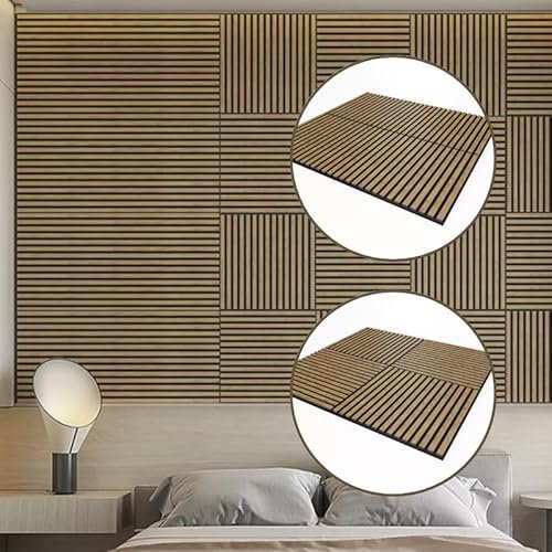 HORI Akustik-Wandpaneele in Holzoptik Schallabsorbierende Wandverkleidung für Wanddeko Akustikpaneele für Lärmminderung und Raumakustik in verschiedenen Ausführungen