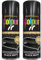 YSAMAX 2pc Satin Black Spray Paint, Multipurpose Aerosol Paint, Quick Drying Black Paint for Wood, Metal, Indoor & Outdoor Surfaces (250 ml)