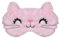 VerteLife Schlafmaske, Weiche Flusen Augenmaske Reisen Nickerchen Augenbinde Neuheit Cartoon Schlafen Augenmaske Augenabdeckung für Kinder Erwachsene Jungen und Mädchen (Katze,Blassrosa)
