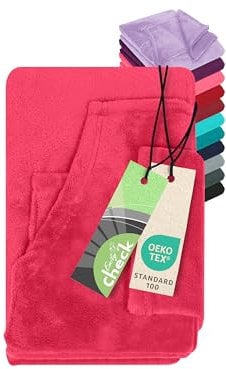 Emily´s Check Coral Fleece TV-Decke für Kinder mit Ärmel & Bauchtasche 1609.2345, pink