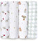 aden + anais Essentials Disney Baby Musselin-Wickeldecken, Neugeborene, Decke zum Wickeln, 100% Baumwolle, 4er-Pack, Elefantenzirkus