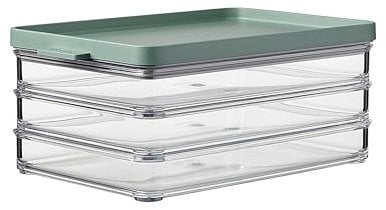 Mepal Wurst Aufbewahrung Kühlschrank mit 3 lagen - Kühlschrank Organizer Aufschnitt - 3 Separate Aufschnittboxen für Kühlschrank und Organisation in der Küche - 3 x 500 ml - Nordic sage