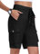 MoFiz Shorts Damen Kurze Hose Sommer Cargoshorts Wanderhose Trekkinghose Kurz Leichte Freizeithose Outdoor Sport Shorts mit 6 Taschen Schwarz Größe EU L