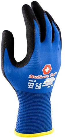 Multicare Flex 12 Paar Arbeitshandschuh Touchscreenfähig Gr. 6-10 Silikon-und DMF-frei für medizinische Berufe Handwerk Arbeitsschutz für Allergiker vegan bio (8 - M)