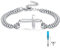 XIXLES Kreuz Urne Armband 925 Sterling Silber Origami Kreuz Urne Armreifen für Asche Kreuz Armbänder Adjustable Memorial Keepsake Kremation Schmuck Geschenke für Männer Frauen