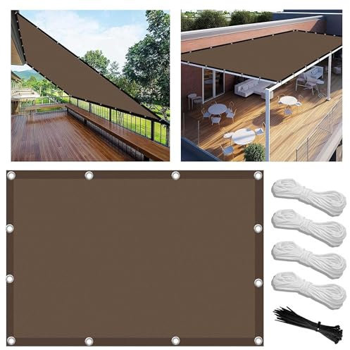 Toldo Vela de Sombra 1.5x3m Rectangular Impermeable Toldos Exterior Terraza Protección Rayos UV Resistente al Desgarro para Terraza Balcon Patio Exteriores Jardín con Ojales y Cuerdas de Fijación