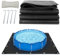 Roadtime Lona de suelo de piscina, 120 g/m², gruesa, cuadrada, con 4 ganchos y cuerda de nailon de 20 m, base de piscina con agujeros, lona impermeable y resistente (4 x 4 m, negro)