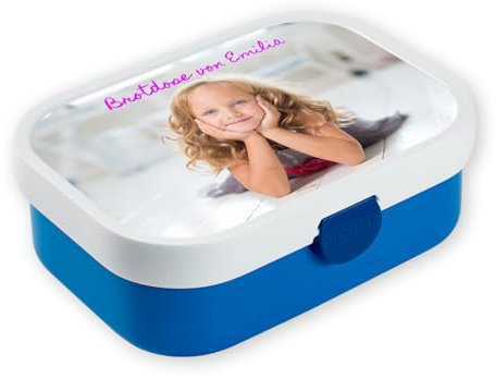 Mepal Campus Lunchbox Brotdose - mit ihrem individuellem Foto, Name, Spruch personalisiert (blau)