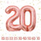 Ballons Anniversaire 20 Or Rose - 100cm - Ballon Chiffre 20 Numéro 20 - Happy Birthday Decoration Ballons Fête d'anniversaire Ans Vole Grâce à l'Hèlium 20