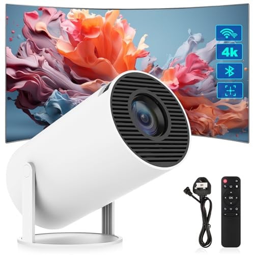 Smart Mini Projector Portable with WiFi 6 & Bluetooth 5.0: FHD 1080P 4K Support, 200 ANSI Lumens, Android 11.0, Auto Keystone Correction, 180° Rotatable Projector for Bedroom,Home Cinema,Outdoor(Pro)