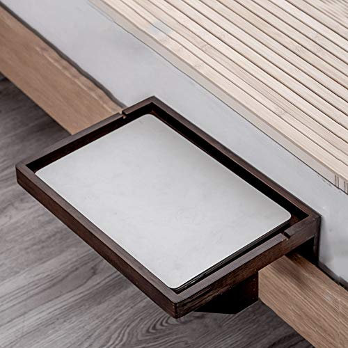 Wooden Bedside Storage Shelf, Clip-on Bed Side Tray Space Saver Floating Movable Bed Side Table for Bunk Bed/Dorm/Kids Room