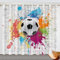 Fadaing Fußball Verdunkelungsvorhang Cartoon Fußball Fenstervorhang Schlafzimmer 100x140cm 3D Fußball Blickdicht Vorhnge Dekor Jungen Jugendliche Kinder Vorhang (280x245cm(BxH)/ 140x245cmx2,7)