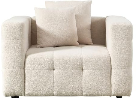 Home Deluxe - Teddy Sessel Como - Beige - Material: Boucle Stoff I Sofa Couch Wohnzimmersofa Schlafsofa Sitzmöbel Lounge Teddy Sessel