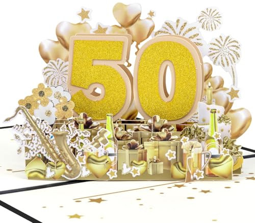 Magic Ants 3D Pop-Up Karte zur Goldenen Hochzeit, 50. Hochzeitstag Karte, für Paare, Eltern, Großeltern – einzigartige Glückwunschkarte zum 50-jährigen Jubiläum