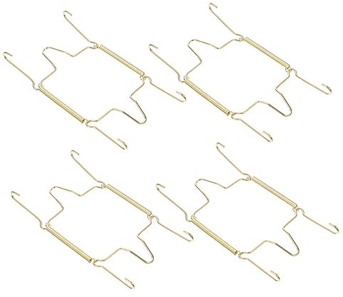 GREENADSCAPE Set Di 4 Ganci Appendi Piatti Da Parete Invisibili - Supporti Per Esposizione Di Piatti Decorativi Con Rivestimento Dorato e Ganci Da Parete - Perfetti Per La Casa 6 Pollici