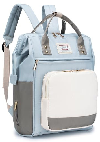 BAGROUPS Wickeltasche Rucksack Großer Wickelrucksack mit Multifunktions Reiserucksack Handgepäck Flugzeug 40x30x20 cm Wizzair Travel Backpack Carry On Luggage Diaper Bag für Mama & Papa Unterwegs Blau