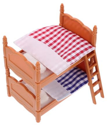 TOZBLEU Puppenetagenbett - Etagenbett für Baby Puppe, Puppen Zubehör, Puppen-Etagenbett für Baby-Puppen bis 10 cm, Puppenbett, Puppenmöbel, Klein,Kreatives Spielen mit Puppenmöbeln