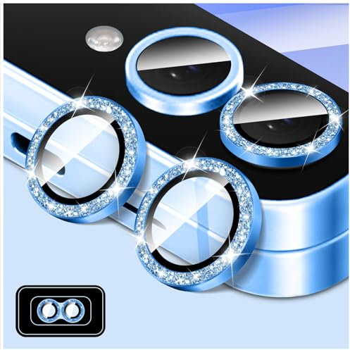 LucBuy Protecteur D'objectif D'appareil Photo pour Samsung Galaxy Z Flip 5, Protecteur D'écran en Verre Trempé Pailleté pour Appareil Photo, Alignement Automatique Anneau Métallique individuel