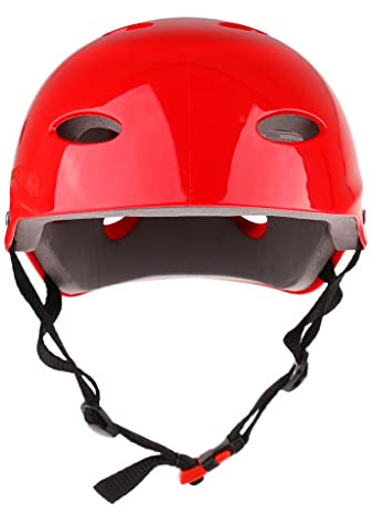 Suammiitstrieadea Sport acquatici Casco di sicurezza per Wakeboard Kayak Canoa Barca Surf L Rosso