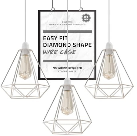 DC Voltage 3 Pack Ceiling Light Wire Basket Metal Basket Pendant Lighting Ceiling Light Shade lamp Shades Ceiling for Indoor Pendant Lights Ceiling Fitting Light fixtures